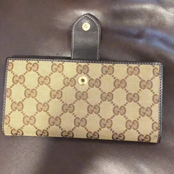 Authentic GUCCI GG Monogram Canvas Leather Heart Continental Long Wallet NWOT - Picture 6 of 17